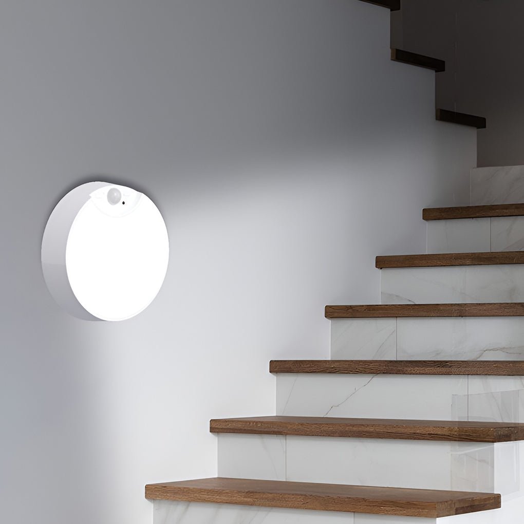 LED Round Motion Sensor Ceiling Lamp Battery Powered Flush Mount Light with Remote Control