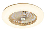 22 Inch Modern Low Profile Bladeless Ceiling Fan with LED Light and Remote Control 3 Speed