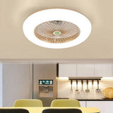 22 Inch Modern Low Profile Bladeless Ceiling Fan with LED Light and Remote Control 3 Speed