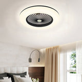 22 Inch Modern Low Profile Bladeless Ceiling Fan with LED Light and Remote Control 3 Speed