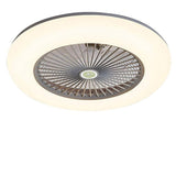 22 Inch Modern Low Profile Bladeless Ceiling Fan with LED Light and Remote Control 3 Speed