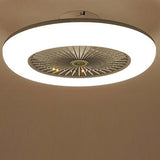 22 Inch Modern Low Profile Bladeless Ceiling Fan with LED Light and Remote Control 3 Speed