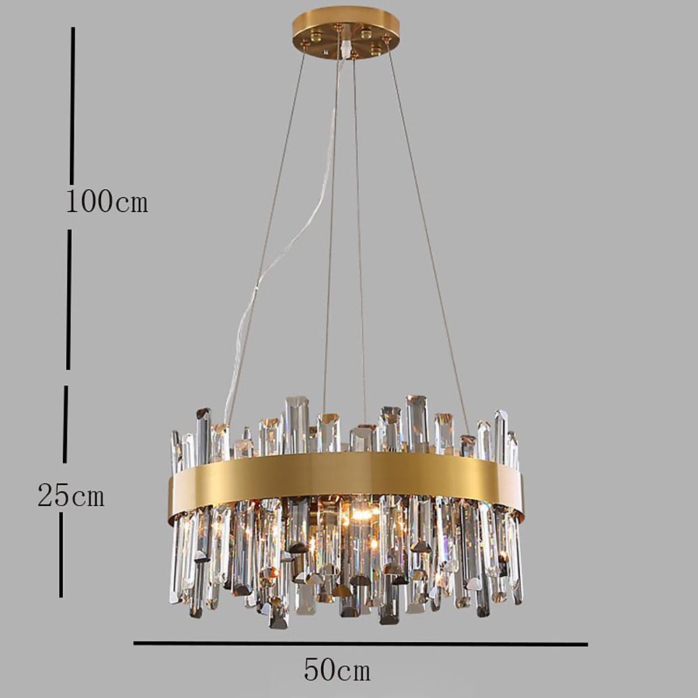 Round Gold Modern Crystal Chandelier Lantern Design Luxury Ceiling Light