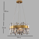 Round Gold Modern Crystal Chandelier Lantern Design Luxury Ceiling Light
