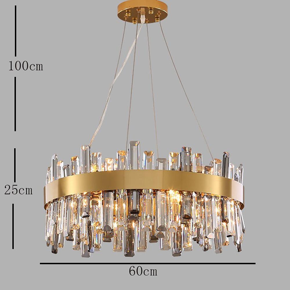Round Gold Modern Crystal Chandelier Lantern Design Luxury Ceiling Light