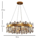 Round Gold Modern Crystal Chandelier Lantern Design Luxury Ceiling Light