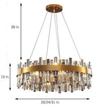 Round Gold Modern Crystal Chandelier Lantern Design Luxury Ceiling Light