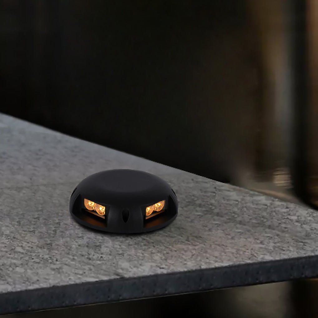 Round LED Surface Mount Step Light Waterproof Outdoor Landscape Decking Pathway Lighting