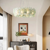 Round Multi Color Glass Flower Chandelier with French Style Floral Design