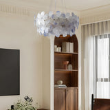 Round Multi Color Glass Flower Chandelier with French Style Floral Design
