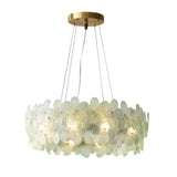 Round Multi Color Glass Flower Chandelier with French Style Floral Design