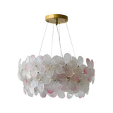 Round Multi Color Glass Flower Chandelier with French Style Floral Design