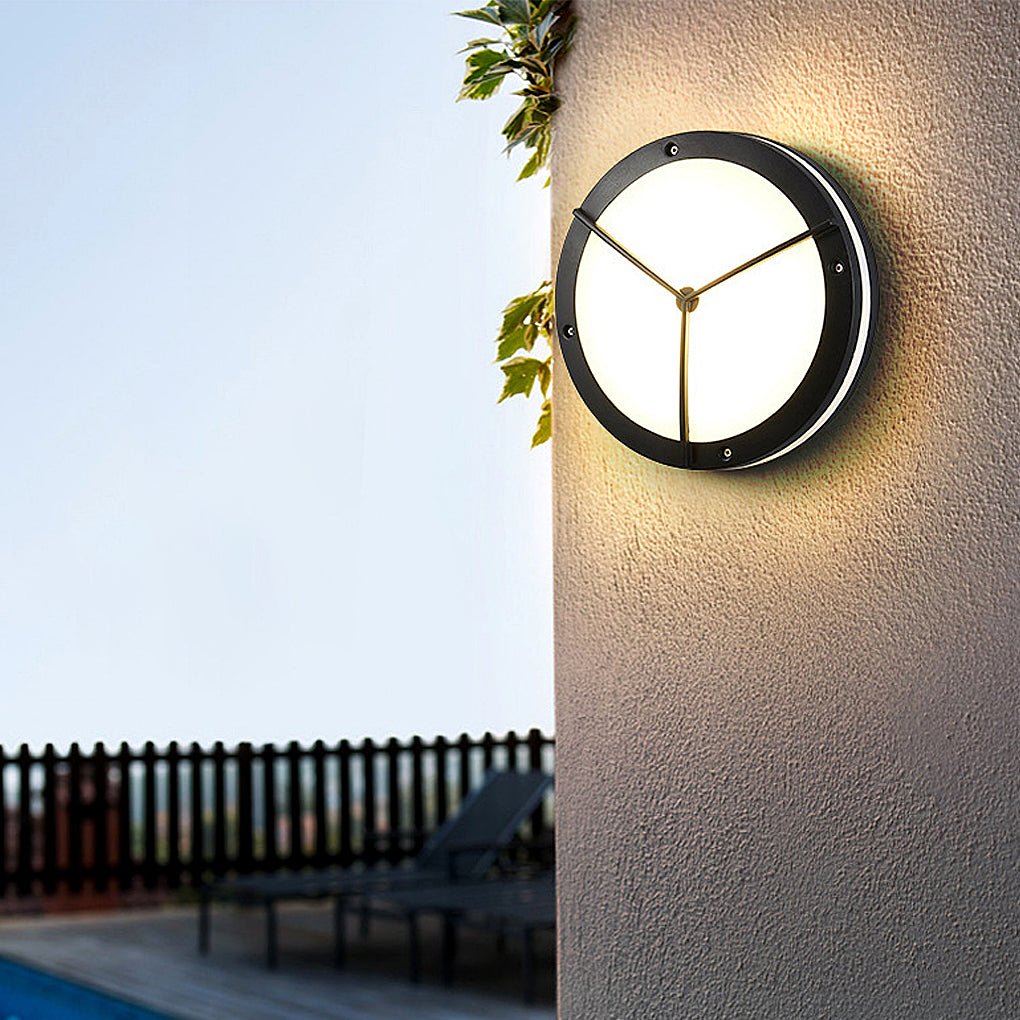 Modern Round IP66 Waterproof LED Outdoor Wall and Ceiling Light for Patio and Balcony