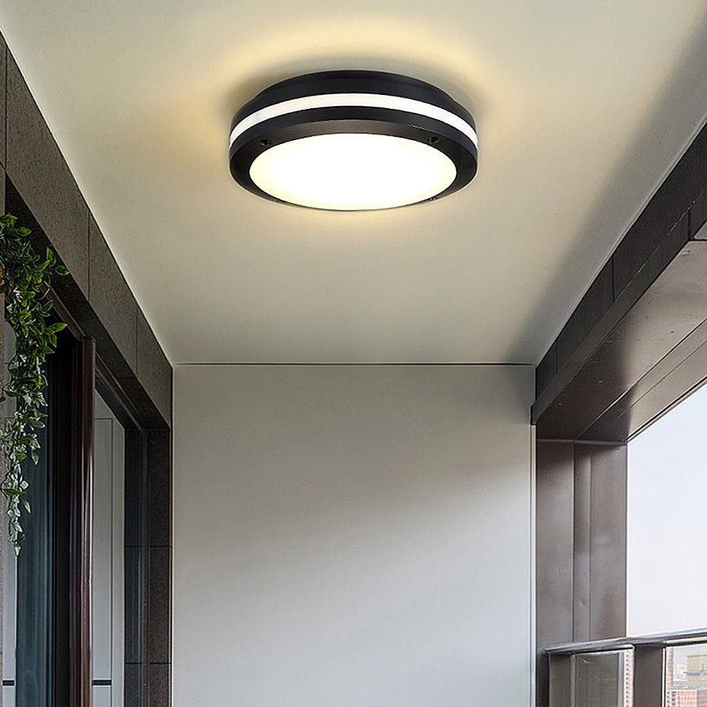 Modern Round IP66 Waterproof LED Outdoor Wall and Ceiling Light for Patio and Balcony