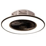 Modern Black Round Bladeless Ceiling Fan with Stepless Dimmable LED Light and Remote Control