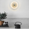 Round Striped Glass Wall Lamp Nordic Electroplated Iron Ceiling Light for Bedroom and Hallway