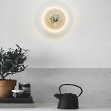 Round Striped Glass Wall Lamp Nordic Electroplated Iron Ceiling Light for Bedroom and Hallway