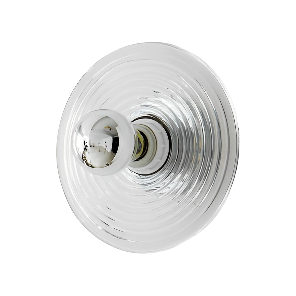 Round Striped Glass Wall Lamp Nordic Electroplated Iron Ceiling Light for Bedroom and Hallway