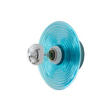 Round Striped Glass Wall Lamp Nordic Electroplated Iron Ceiling Light for Bedroom and Hallway