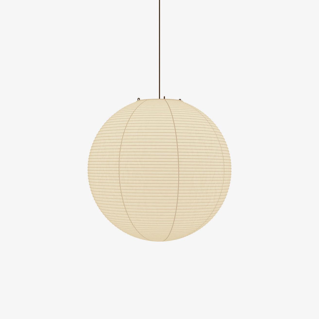 Round Washi Paper Pendant Light Japanese Style Handmade Lantern Ceiling Lamp for Indoor Illumination