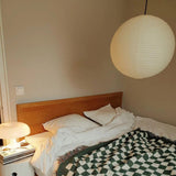 Round Washi Paper Pendant Light Japanese Style Handmade Lantern Ceiling Lamp for Indoor Illumination