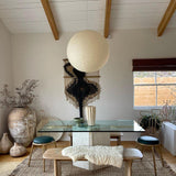 Round Washi Paper Pendant Light Japanese Style Handmade Lantern Ceiling Lamp for Indoor Illumination