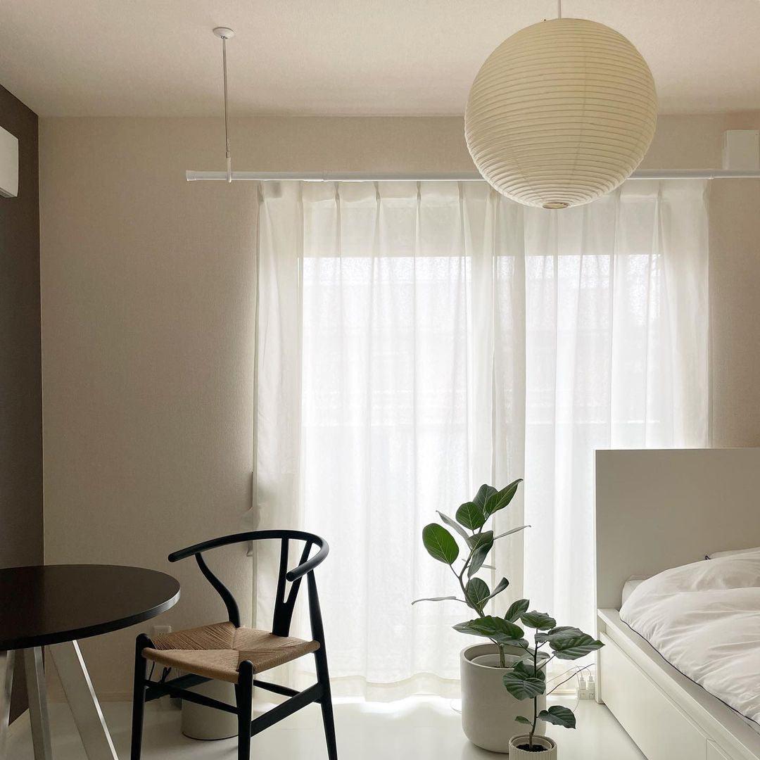 Round Washi Paper Pendant Light Japanese Style Handmade Lantern Ceiling Lamp for Indoor Illumination