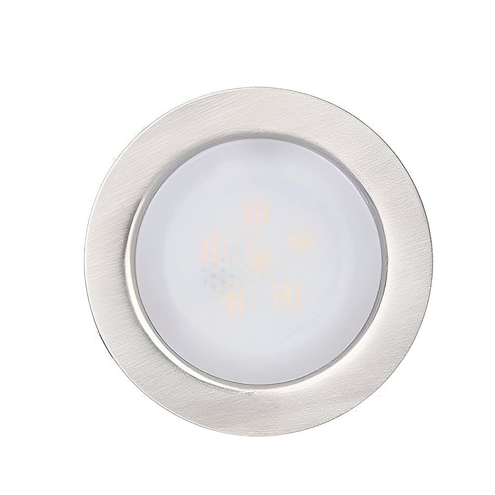 Round White Stainless Steel LED Deck Step Lights IP67 Waterproof Outdoor Inground Well Lighting Set