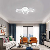 Modern Geometric Overlapping Ring LED Semi Flush Mount Ceiling Light for Living Room