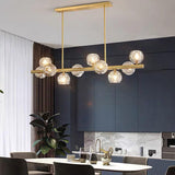 Modern Crystal Globe Cluster Flush Mount Ceiling Light with Metal Frame and LED Illumination