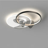 24 Inch Modern Circle LED Flush Mount Ceiling Fan with Dimmable Light and Remote Control