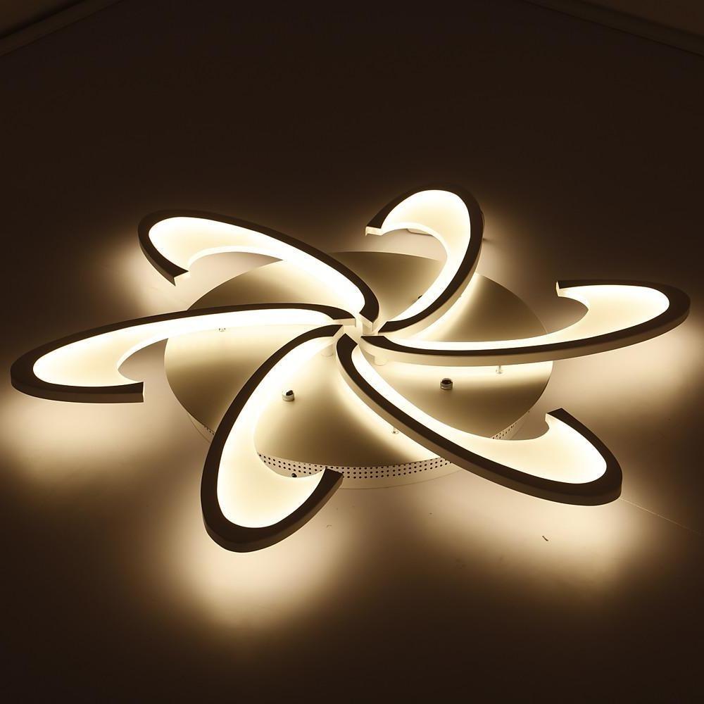 Contemporary Geometric Wave LED Flush Mount Ceiling Light Modern Circle Dimmable Fixture
