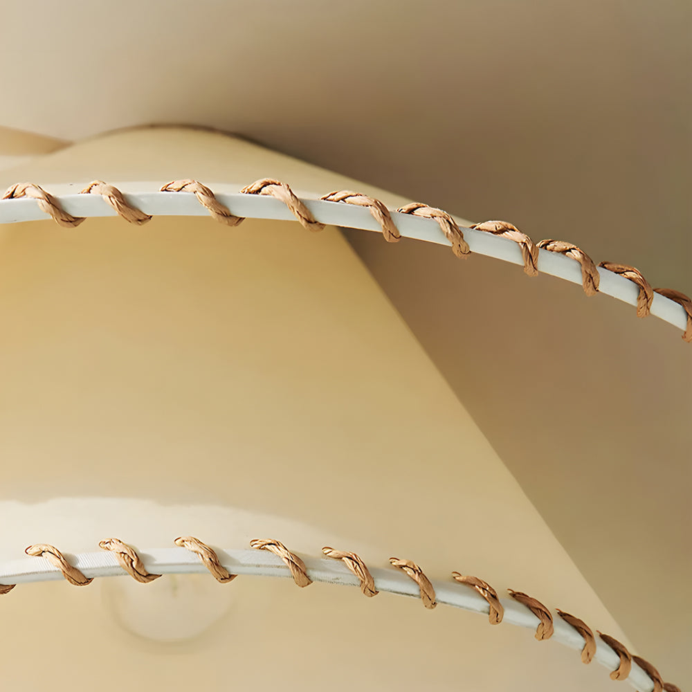 Rustic 3 Tier Parchment Pagoda Pendant Light Gold Metal Hanging Chandelier for Dining Room and Bedroom