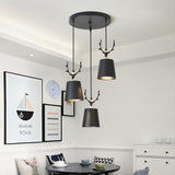 Rustic Antler 3 Light LED Chandelier Classic Farmhouse Pendant Light Fixture for Kitchen and Dining Room