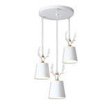 Rustic Antler 3 Light LED Chandelier Classic Farmhouse Pendant Light Fixture for Kitchen and Dining Room