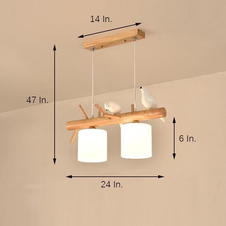 Rustic Bamboo and Wood Kitchen Island Pendant Lighting with Clear Glass Shades for Farmhouse Dining