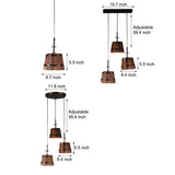 Rustic Industrial Wood Bucket Pendant Lighting for Vintage Restaurant Bar and Cafe