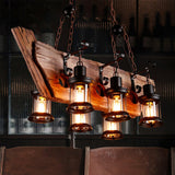 Rustic Industrial Wood Chandelier Nautical Farmhouse Hanging Ceiling Light