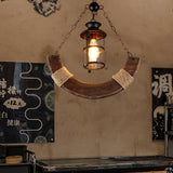 Rustic Industrial Wood Chandelier Nautical Farmhouse Hanging Ceiling Light