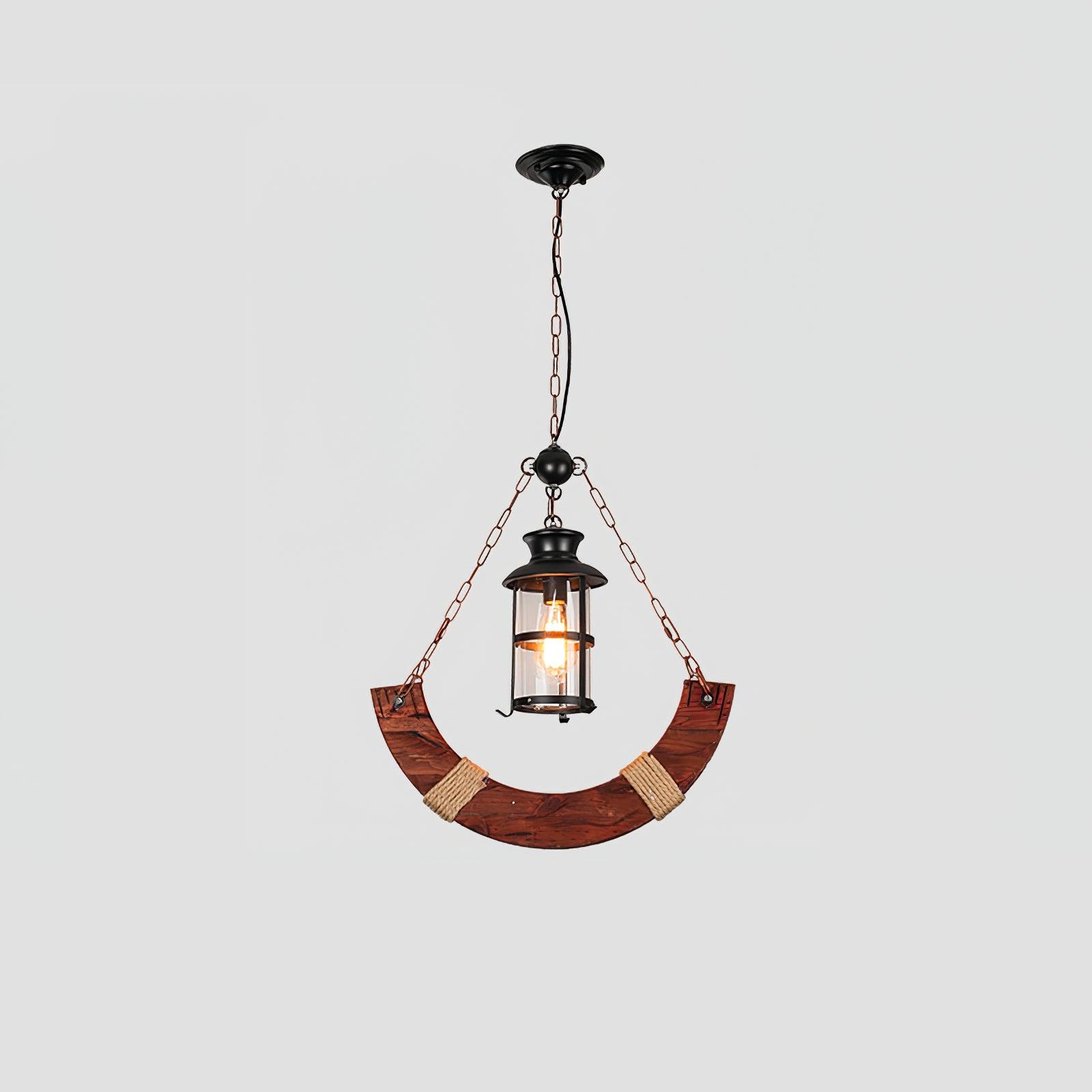 Rustic Industrial Wood Chandelier Nautical Farmhouse Hanging Ceiling Light