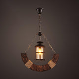 Rustic Industrial Wood Chandelier Nautical Farmhouse Hanging Ceiling Light