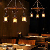 Rustic Industrial Wood Chandelier Nautical Farmhouse Hanging Ceiling Light
