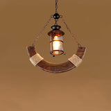 Rustic Industrial Wood Chandelier Nautical Farmhouse Hanging Ceiling Light