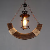 Rustic Industrial Wood Chandelier Nautical Farmhouse Hanging Ceiling Light
