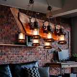Rustic Industrial Wood Chandelier Nautical Farmhouse Hanging Ceiling Light