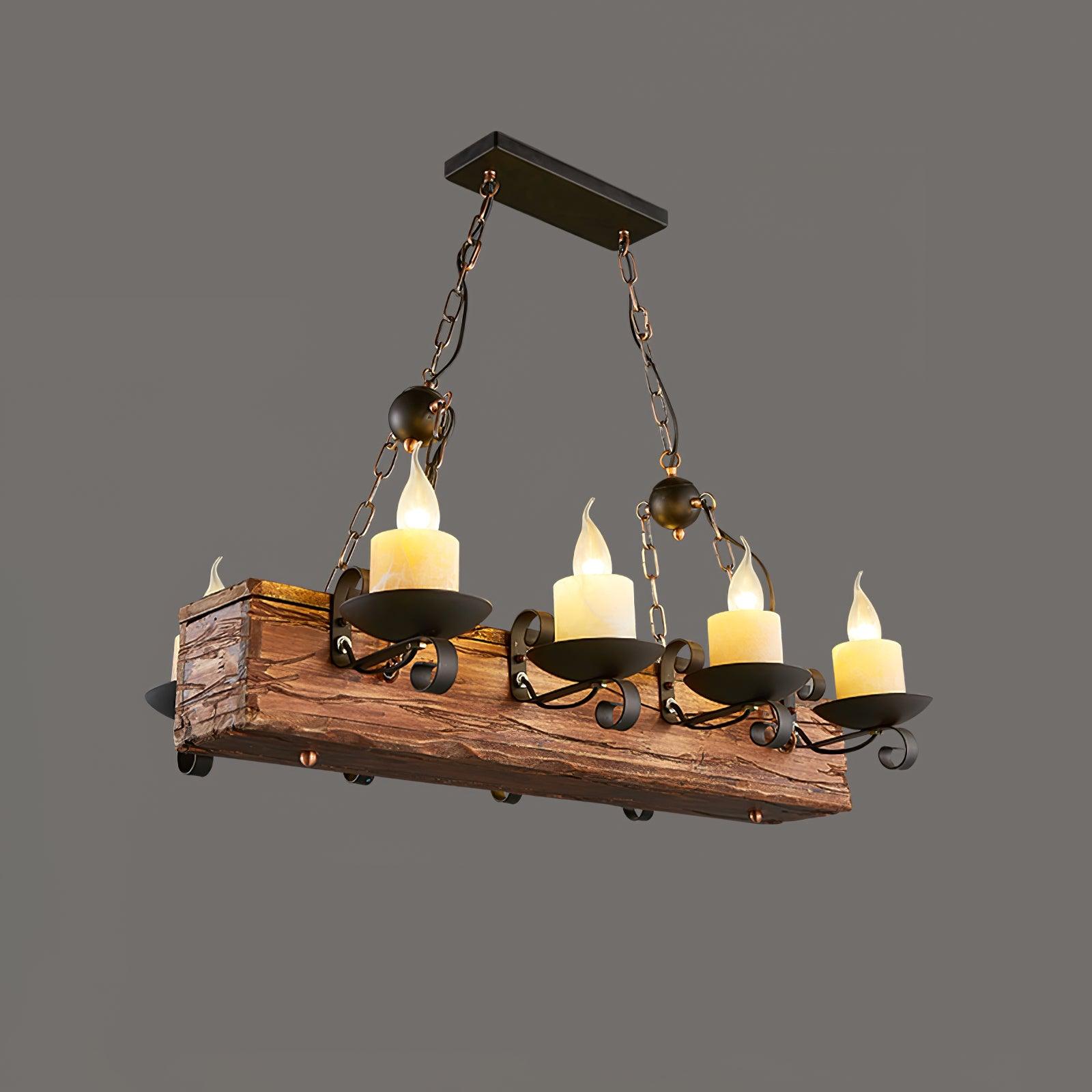 Rustic Industrial Wood Chandelier Nautical Farmhouse Hanging Ceiling Light