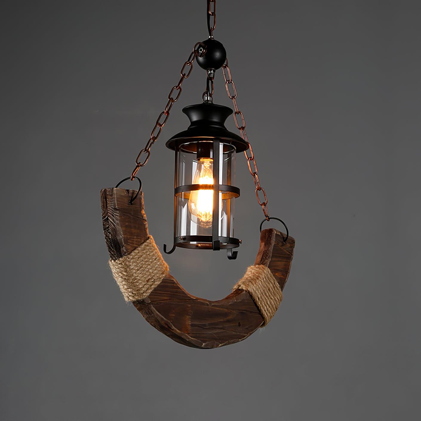 Rustic Industrial Wood Chandelier Nautical Farmhouse Hanging Ceiling Light