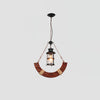 Rustic Industrial Wood Chandelier Nautical Farmhouse Hanging Ceiling Light