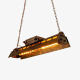Rustic Iron Box Cage Chandelier Vintage Industrial Steampunk Hanging Light