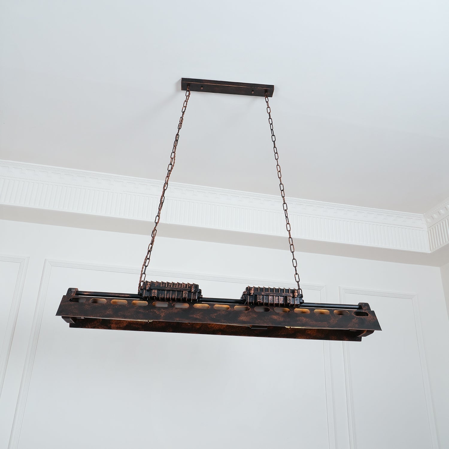 Rustic Iron Box Cage Chandelier Vintage Industrial Steampunk Hanging Light